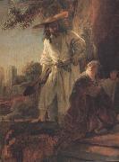 REMBRANDT Harmenszoon van Rijn Details of Christ appearing to Mary Magdalen (mk33) oil